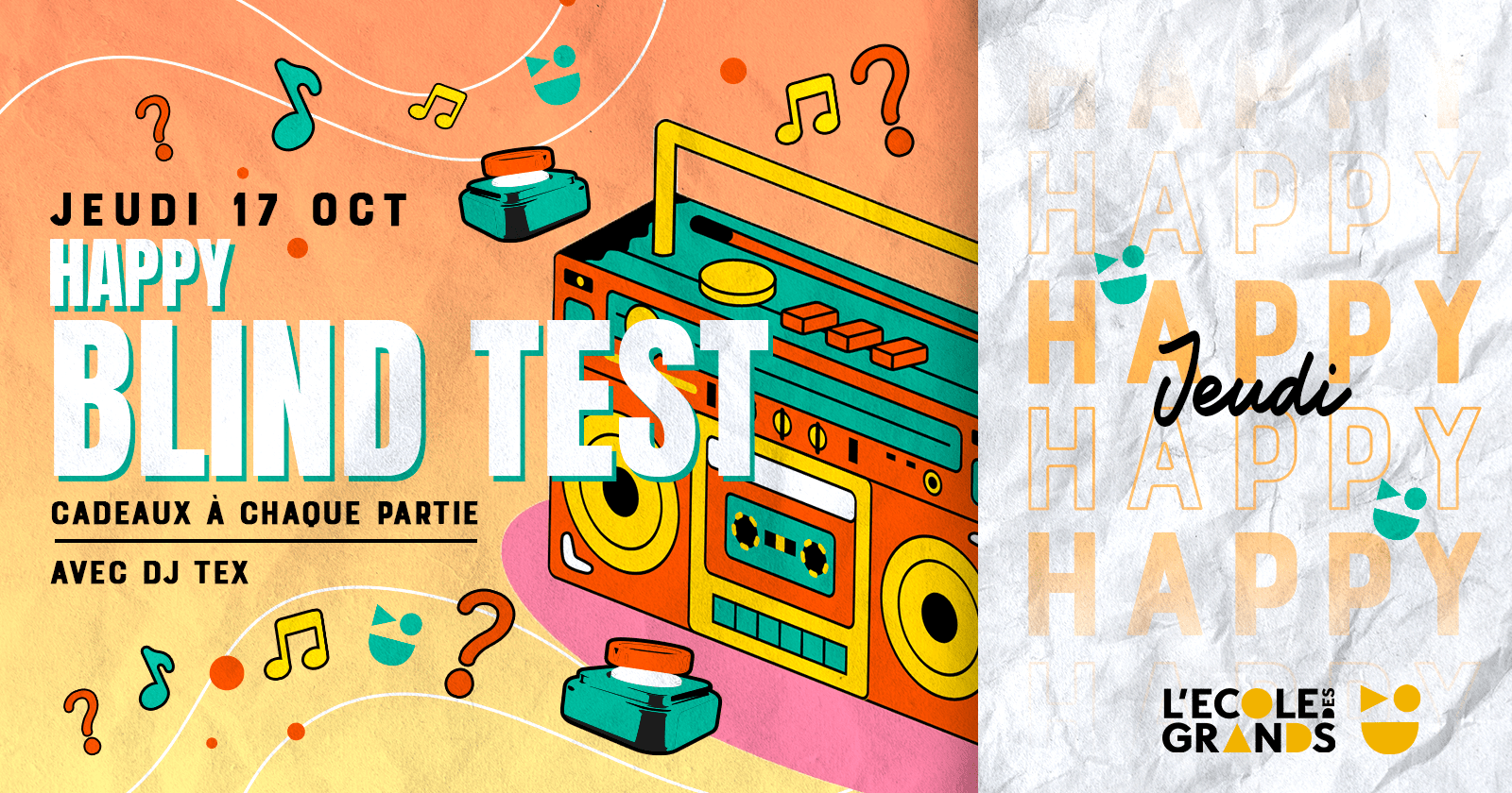 HAPPY BLIND TEST – JEUDI 17 OCTOBRE