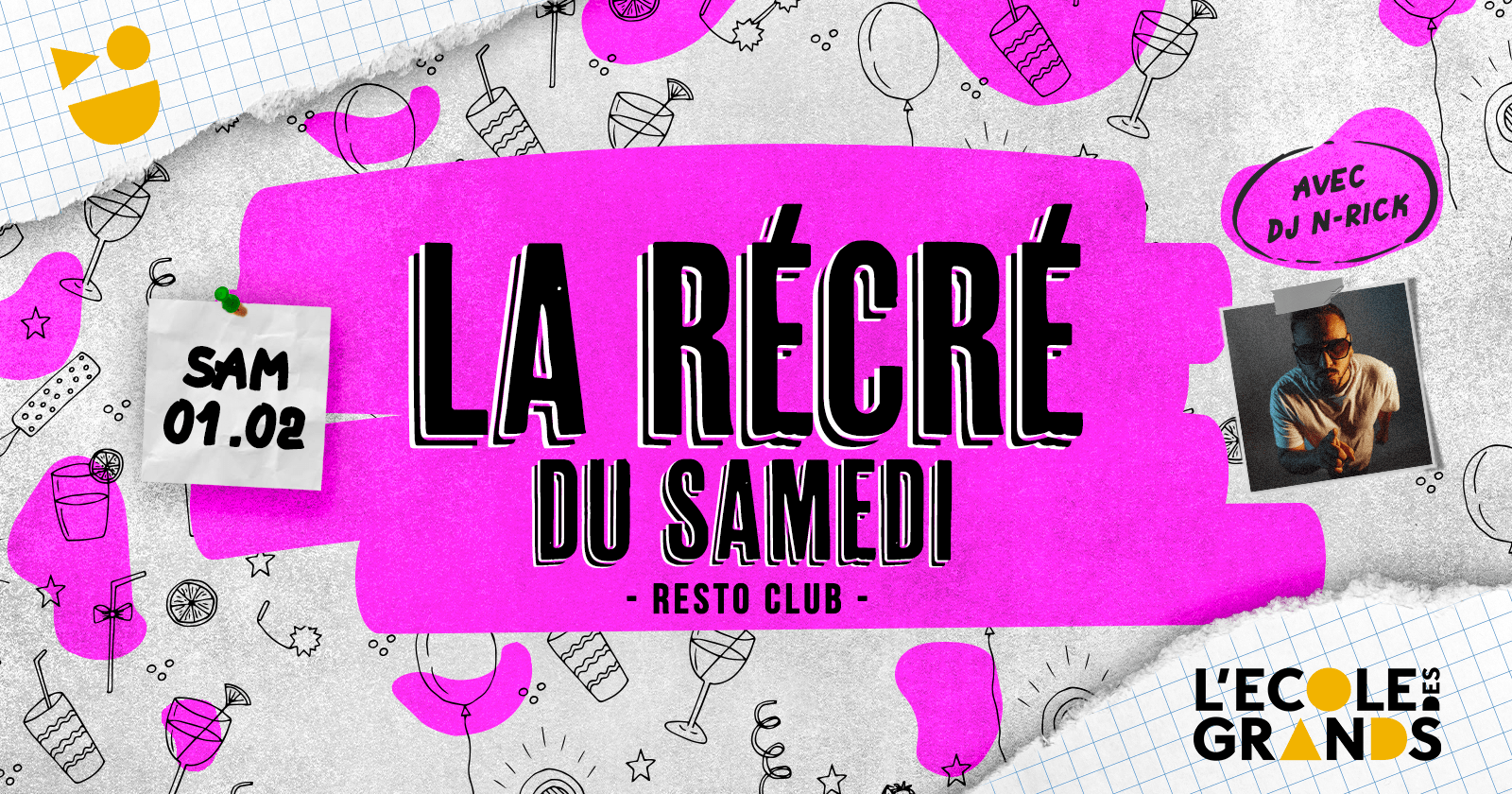 LA RÉCRÉ DE L’ÉCOLE – SAMEDI 01 FÉVRIER