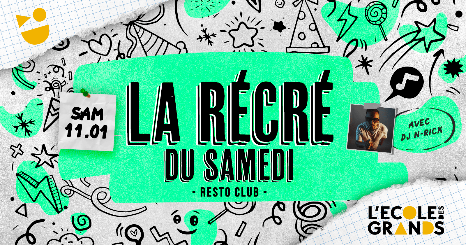 LA RÉCRÉ DE L’ÉCOLE – SAMEDI 11 JANVIER