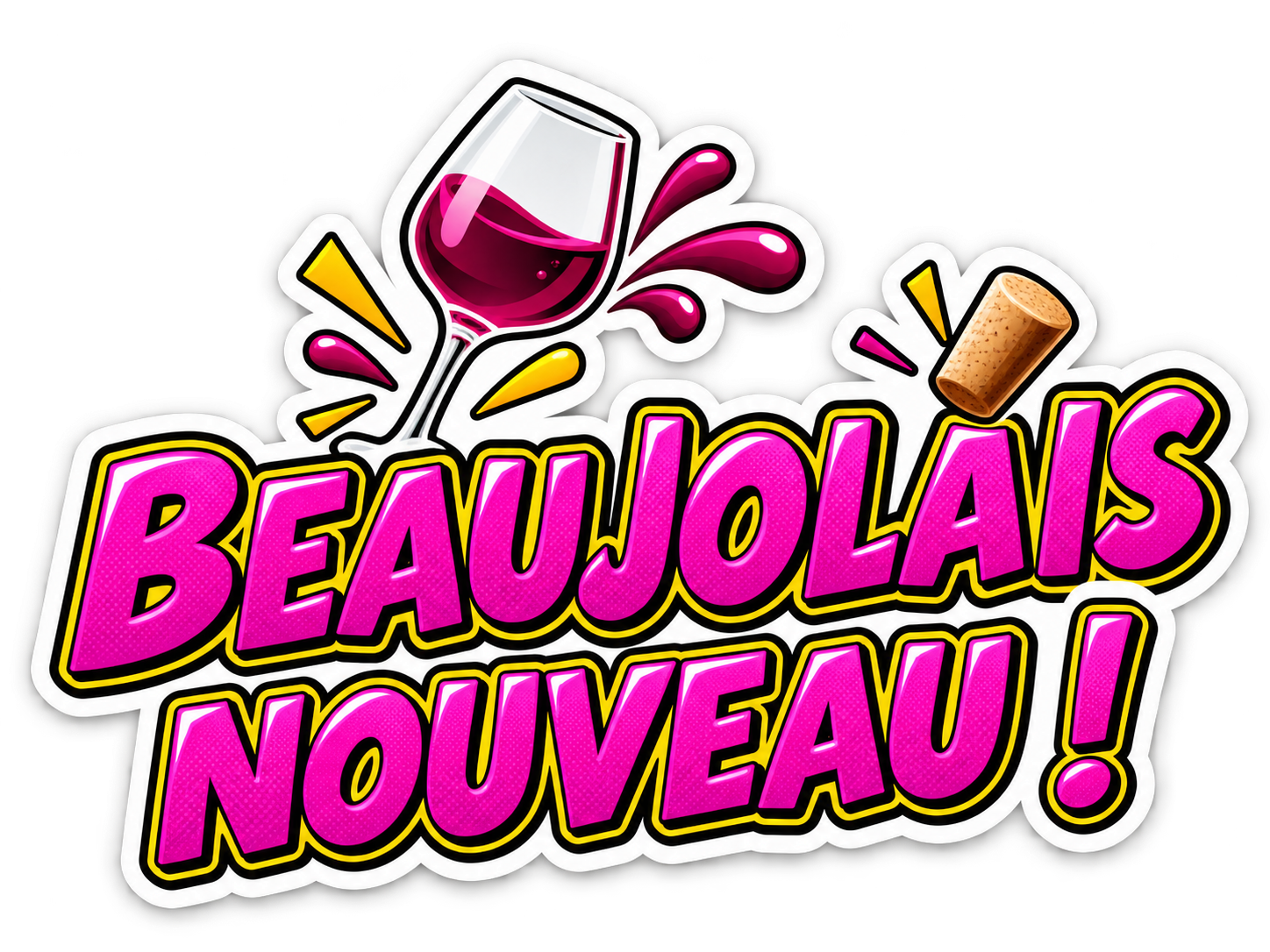 Sticker festif Beaujolais Nouveau pour les actualités de novembre 2026 à L’École des Grands